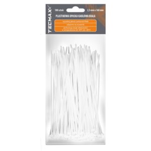 OPASKA KABLOWA BIAŁA 2,5x160mm (100 SZT.) TECMAXX AMTRA